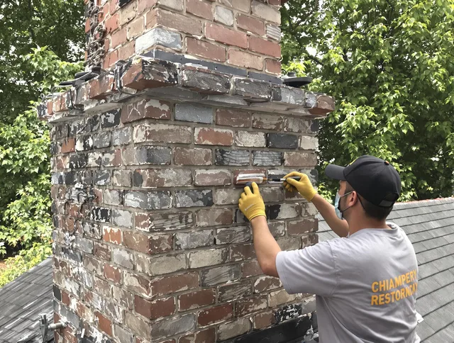 In-progress chimney restoration by Watertown Chimney Sweep in Watertown, CT