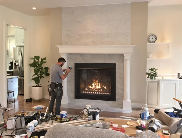 Newly installed fireplace by Watertown Chimney Sweep in Watertown, CT