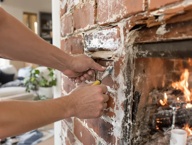 Routine fireplace repair by Watertown Chimney Sweep in Watertown, CT